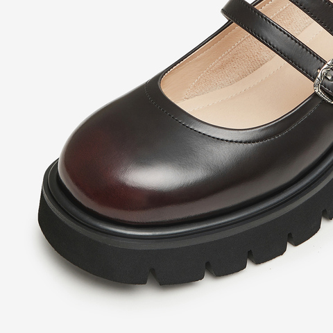 Tata/他她2024春时尚甜酷学院风厚底圆头女鞋皮鞋新款WG903AQ4