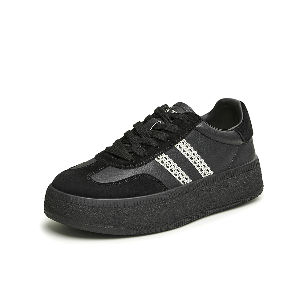 Tata/他她2023冬时尚休闲百搭条纹厚底德训鞋女新款WB402AM4