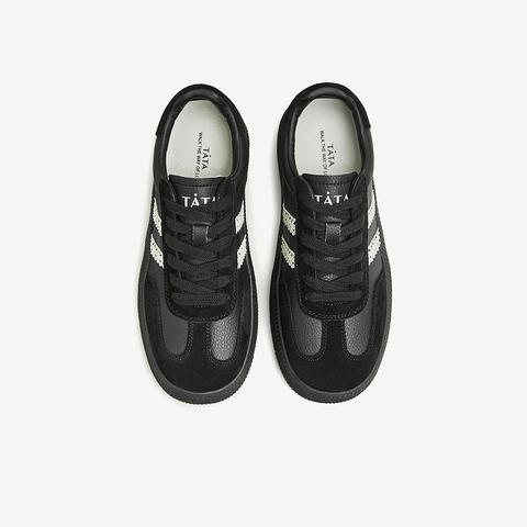 Tata/他她2023冬时尚休闲百搭条纹厚底德训鞋女新款WB402AM4