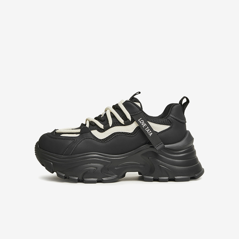 Tata/他她2024春商场同款时尚百搭校园厚底老爹鞋新款GDJ02AM4