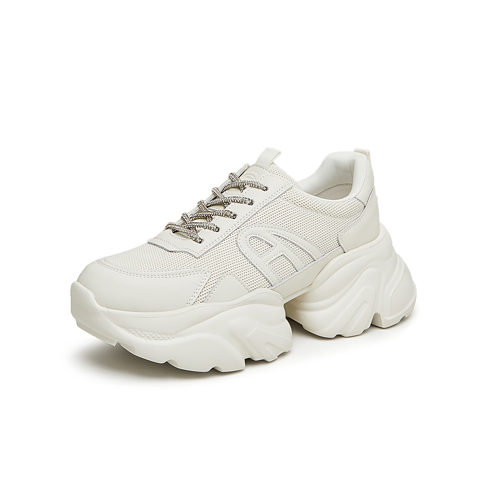 Tata/他她2024春时尚简约休闲风厚底圆头女鞋老爹鞋新款DWEF1AM4