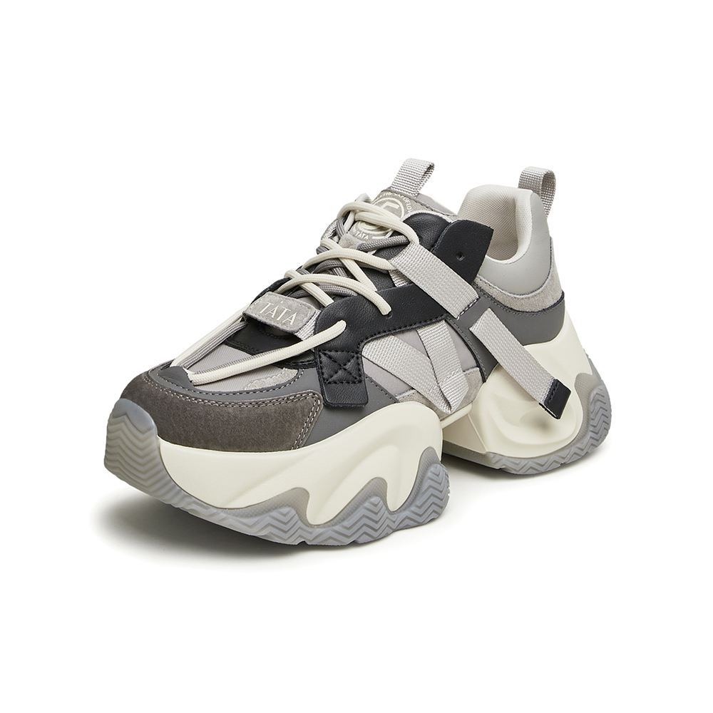 Tata/他她2024春时尚休闲厚底圆头撞色热门老爹鞋新款DGAF1AM4