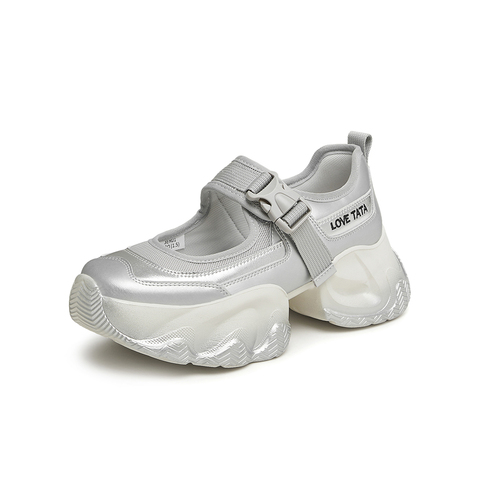 Tata/他她2024夏厚底时尚简约休闲浅口女单鞋新款3ER01BQ4