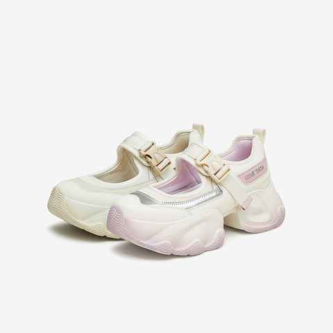 Tata/他她2024夏厚底时尚简约休闲浅口女单鞋新款3ER01BQ4