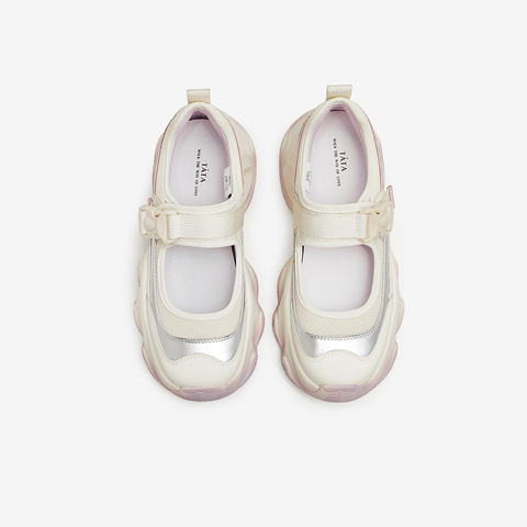 Tata/他她2024夏厚底时尚简约休闲浅口女单鞋新款3ER01BQ4