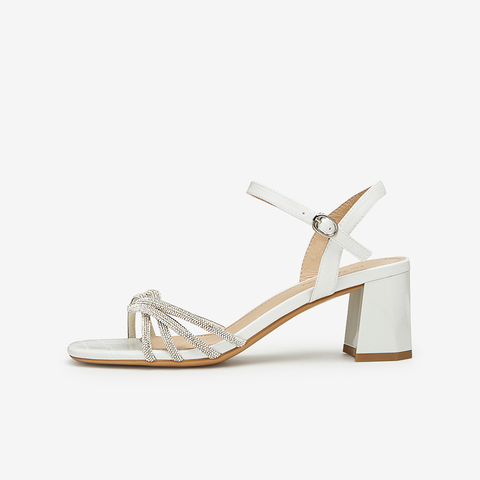 Tata/他她2024夏商场同款潮流百搭一字带凉鞋女新款XBD04BL4