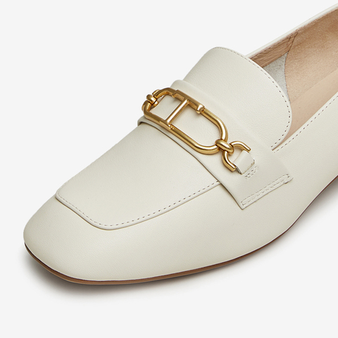 TATA/他她2024春时尚百搭纯色方头乐福女鞋新款7IDA5AA4