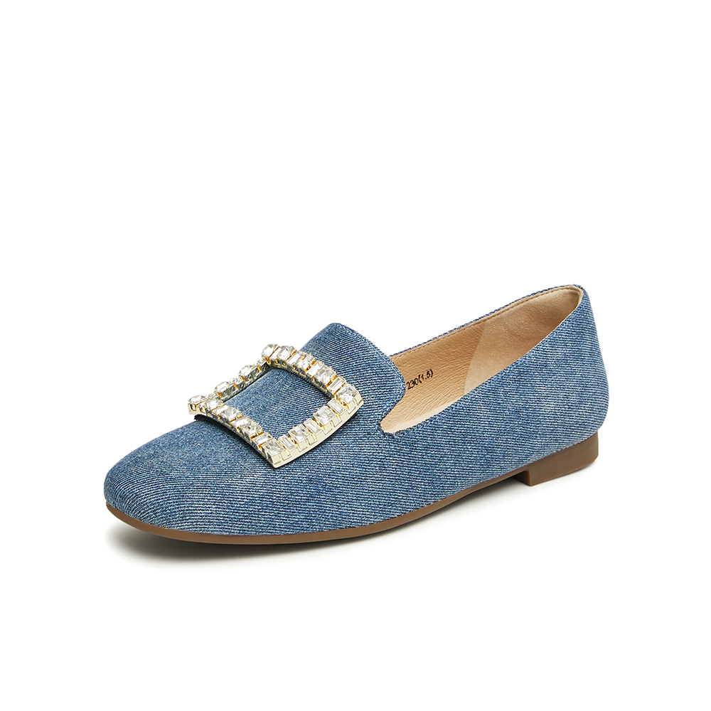 Tata/他她2024春时尚简约休闲圆头女乐福鞋新款7QCA2AA4