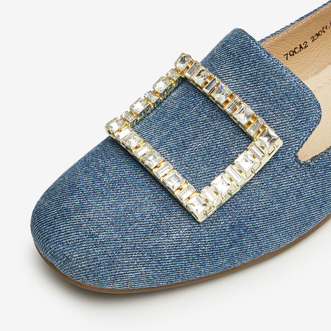 Tata/他她2024春时尚简约休闲圆头女乐福鞋新款7QCA2AA4