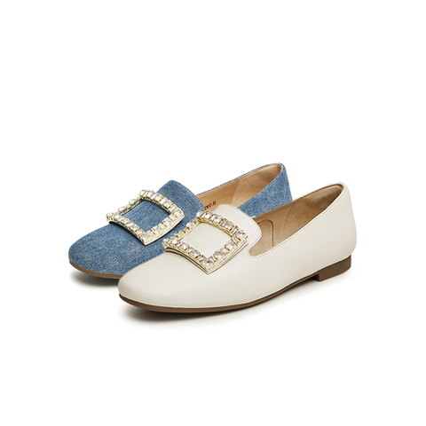 Tata/他她2024春时尚简约休闲圆头女乐福鞋新款7QCA2AA4