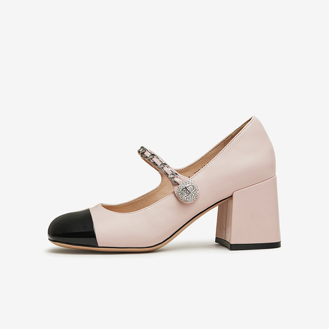 Tata/他她2024春时尚休闲撞色显高厚底女玛丽珍鞋新款7YA07AQ4