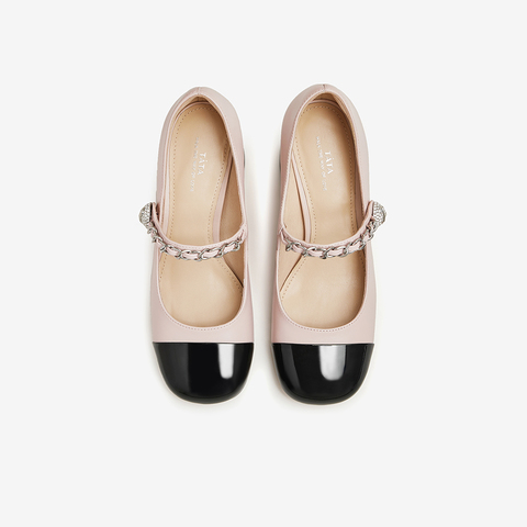 Tata/他她2024春时尚休闲撞色显高厚底女玛丽珍鞋新款7YA07AQ4