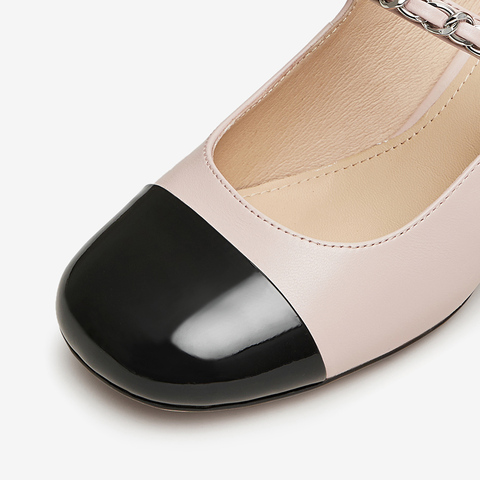 Tata/他她2024春时尚休闲撞色显高厚底女玛丽珍鞋新款7YA07AQ4