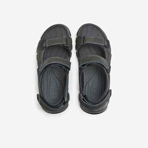 Tata/他她2024夏商场同款时尚百搭休闲凉鞋男新款27B15BL4