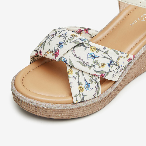 Tata/他她2024夏时尚潮流百搭一字带凉鞋女新款7MY13BL4