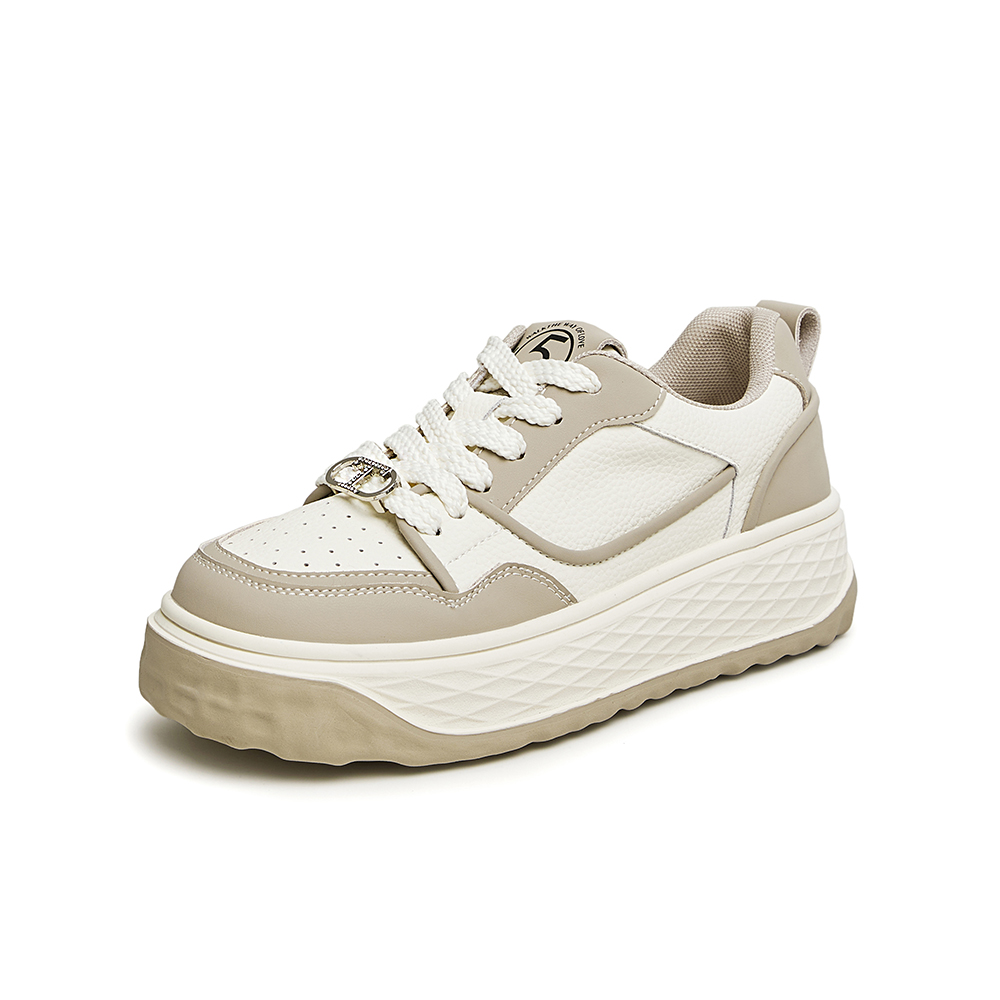 TATA/他她2024春时尚休闲撞色复古甜美风显高厚底女休闲鞋WH601AM4