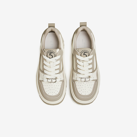 TATA/他她2024春时尚休闲撞色复古甜美风显高厚底女休闲鞋WH601AM4