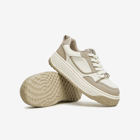 TATA/他她2024春时尚休闲撞色复古甜美风显高厚底女休闲鞋WH601AM4