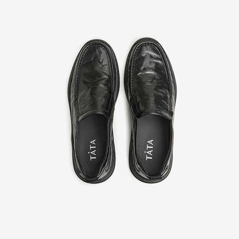 TATA/他她2024春商场同款时尚百搭圆头休闲皮鞋男鞋新款OBW01AM4