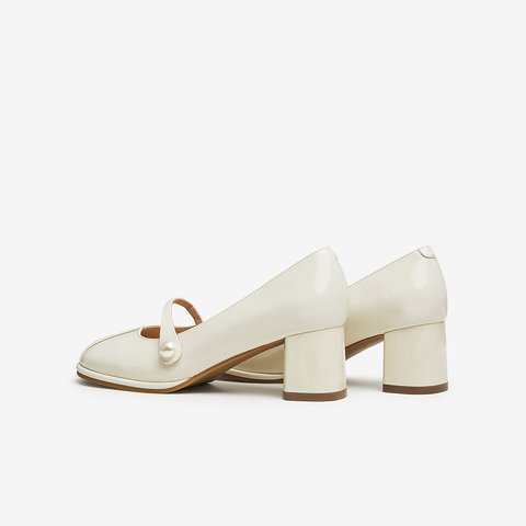 Tata/他她2024春时尚休闲拼色百搭时髦粗跟单鞋女新款YDW01AQ4