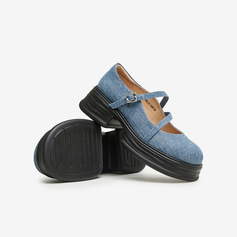 TATA/他她2024春舒适休闲圆头厚底玛丽珍鞋女新款7OL03AQ4