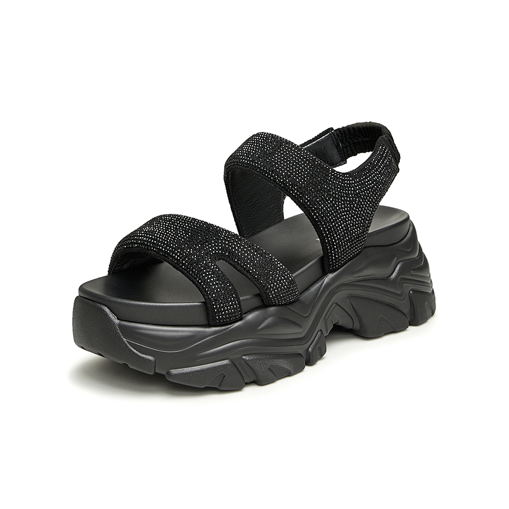 TATA/他她2024夏时尚休闲潮流百搭一字带凉鞋女新款DWFV1BL4