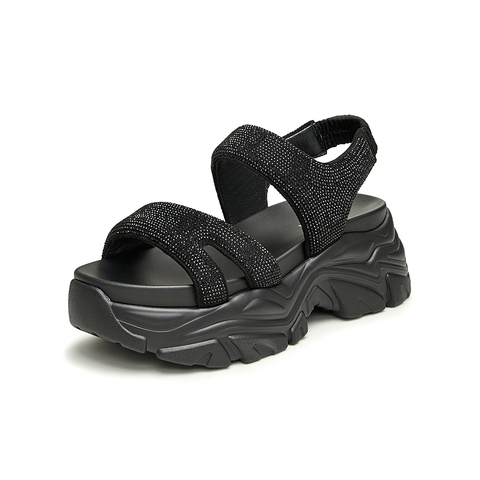 TATA/他她2024夏时尚休闲潮流百搭一字带凉鞋女新款DWFV1BL4