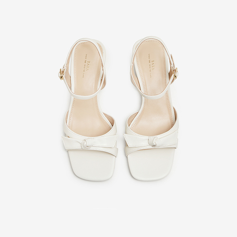 Tata/他她2024夏商场同款气质白月光一字带凉鞋女新款7ZO05BL4