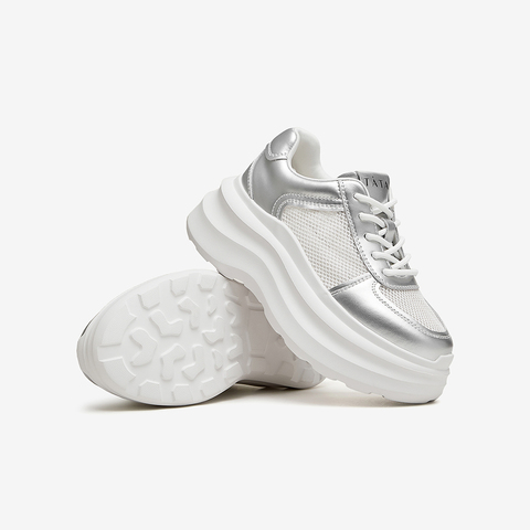 Tata/他她2024夏商场同款时尚休闲厚底女板鞋新款WQ901BM4