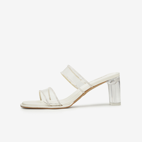 Tata/他她2024夏商场同款简约百搭女粗跟一字拖鞋新款XEK01BT4