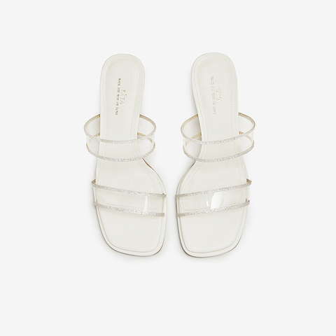 Tata/他她2024夏商场同款简约百搭女粗跟一字拖鞋新款XEK01BT4