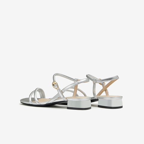 TATA/他她2024夏商场同款百搭简约一字带凉鞋女新款7CS01BL4