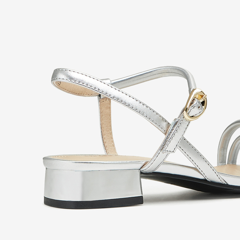 TATA/他她2024夏商场同款百搭简约一字带凉鞋女新款7CS01BL4