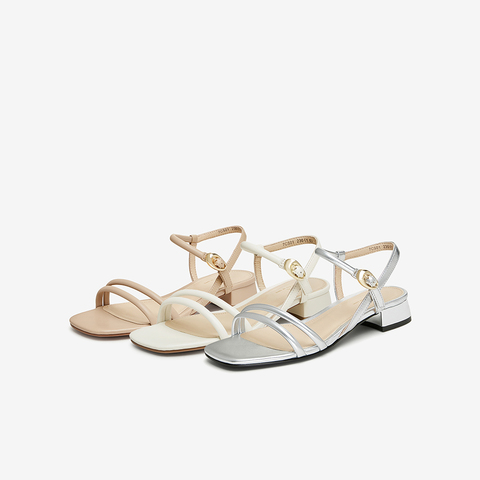 TATA/他她2024夏商场同款百搭简约一字带凉鞋女新款7CS01BL4