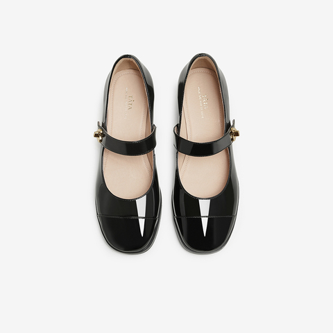 TATA/他她2024秋法式粗跟时尚简约气质浅口女单鞋新款6FU01CQ4