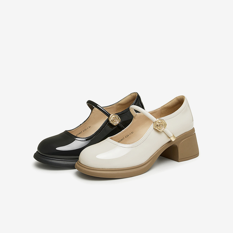 Tata/他她2024秋商场同款浅口女休闲玛丽珍鞋新款WGB07CQ4