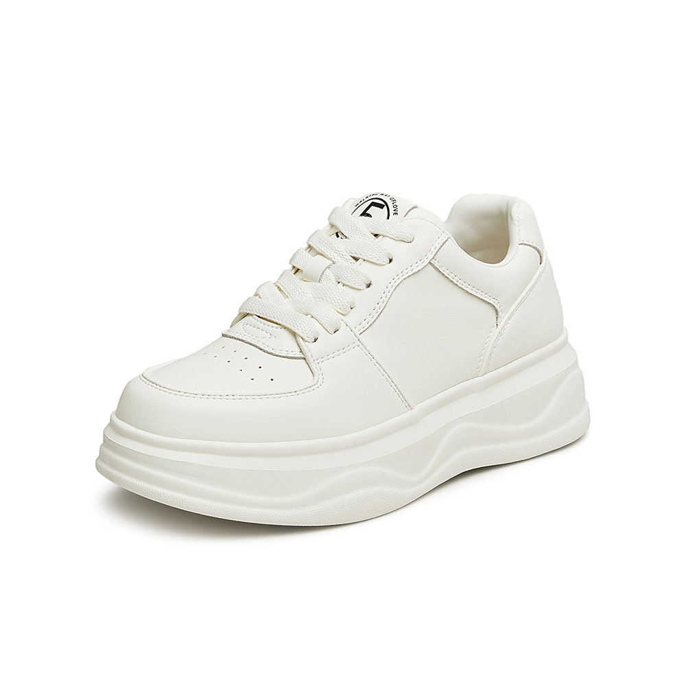 Tata/他她2024秋商场同款时尚系带圆头纯色板鞋新款WH701CM4