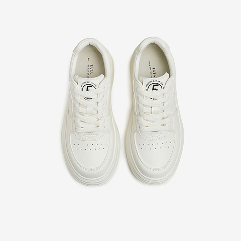 Tata/他她2024秋商场同款时尚系带圆头纯色板鞋新款WH701CM4