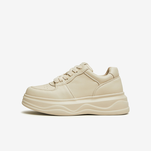 Tata/他她2024秋商场同款时尚系带圆头纯色板鞋新款WH701CM4