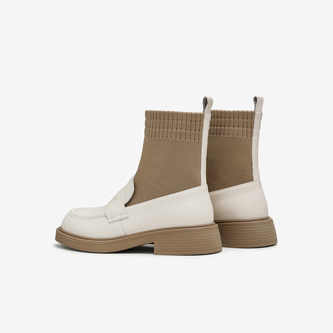 TATA/他她2024冬商场同款时尚休闲乐福袜靴女新款CAE01DZ4