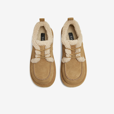 TATA/他她2024冬商场同款时尚休闲毛毛单鞋女新款CEH01DM4