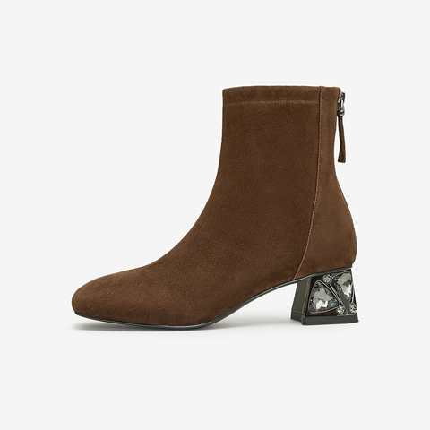 TATA/他她2024冬商场同款时尚休闲时装短靴女新款XJQ01DD4