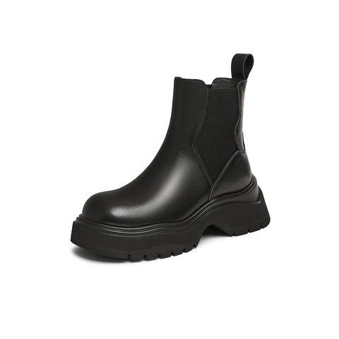 TATA/他她2024冬商场同款时尚休闲切尔西靴女新款CEA01DD4