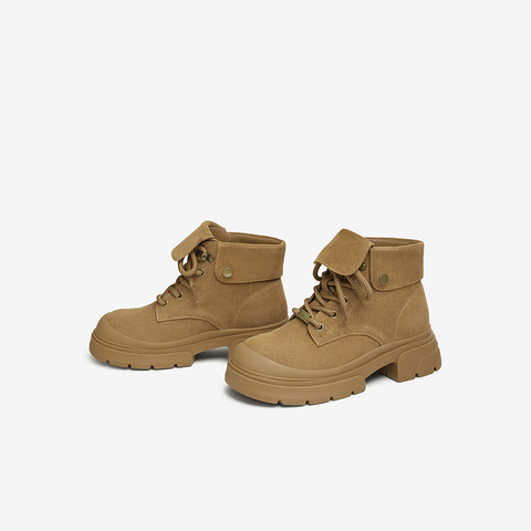 TATA/他她2024冬商场同款时尚休闲马丁靴（翻盖）女新款CZ401DD4