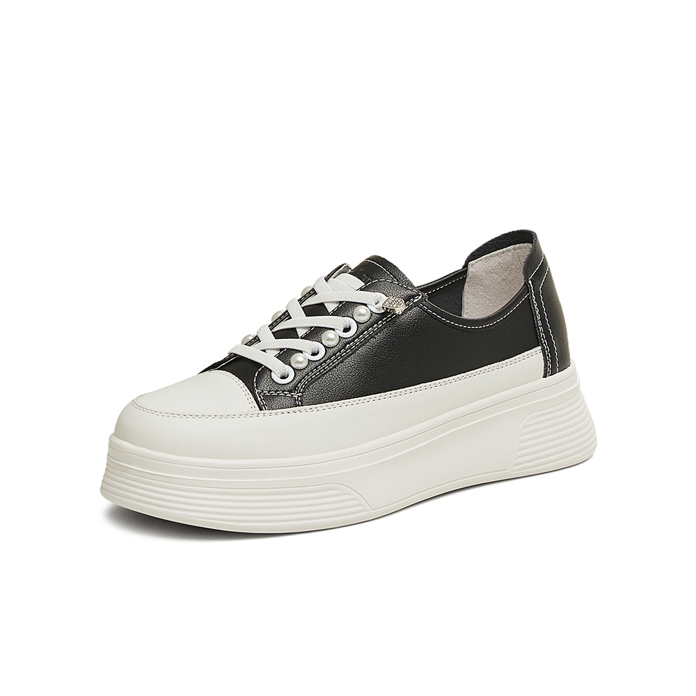 Tata/他她2024春商场同款时尚厚底小白鞋百搭女休闲鞋WJN08AM4
