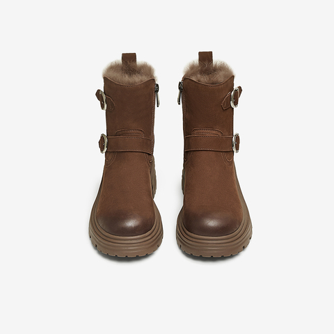 TATA/他她2024冬商场同款时尚休闲时装短靴女新款CZA02DD4