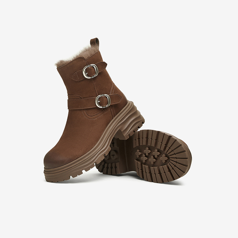 TATA/他她2024冬商场同款时尚休闲时装短靴女新款CZA02DD4