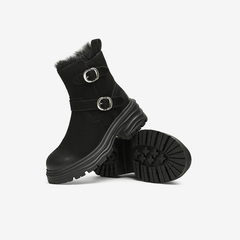 TATA/他她2024冬商场同款时尚休闲时装短靴女新款CZA02DD4