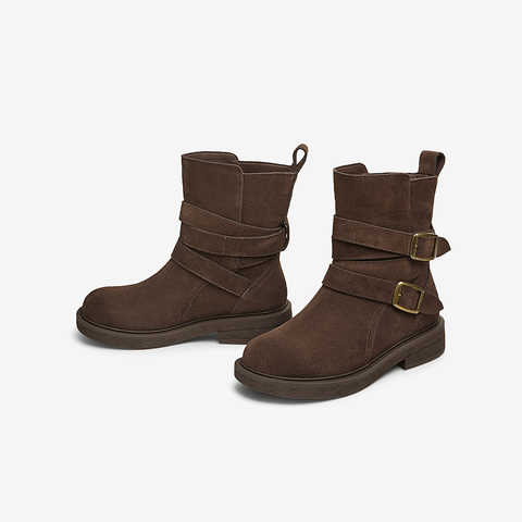 TATA/他她2024冬商场同款时尚休闲时装短靴女新款CYN01DZ4