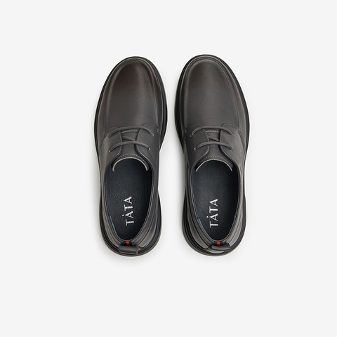 Tata/他她2024秋时尚经典百搭系带休闲男皮鞋VVK01CM4